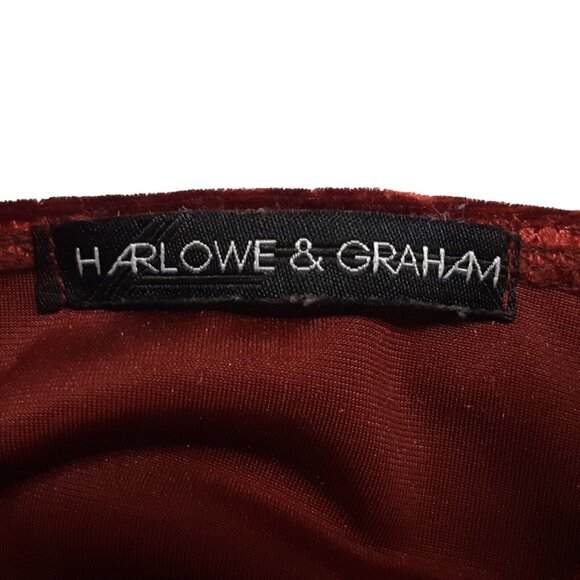 Harlowe and Graham Top Womens Juniors Medium Red Velvet Strappy Stretch Burgundy - Picture 11 of 14